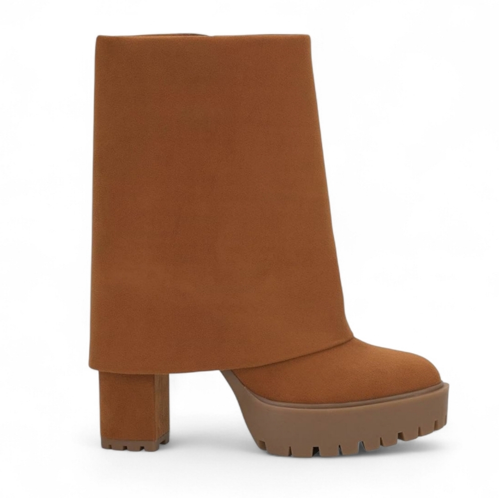 INC International Concepts Acelina Faux Suede Cuffed Bootie - NIB